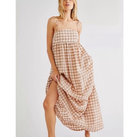 Dresses & Skirts - Women's Tan Gingham Mini Dress